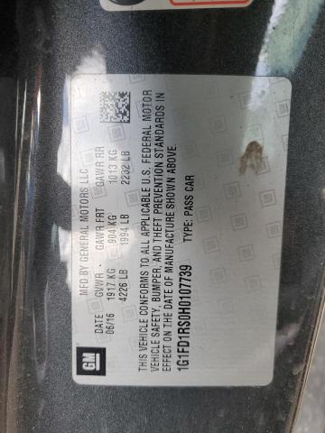 2017 CHEVROLET CAMARO LT - 1G1FD1RS0H0107739