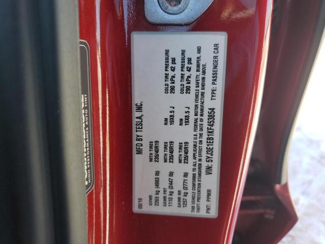 2019 TESLA MODEL 3 5YJ3E1EB1KF453854