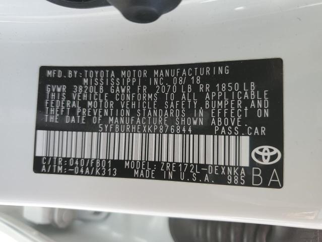 2019 TOYOTA COROLLA L - 5YFBURHEXKP876844