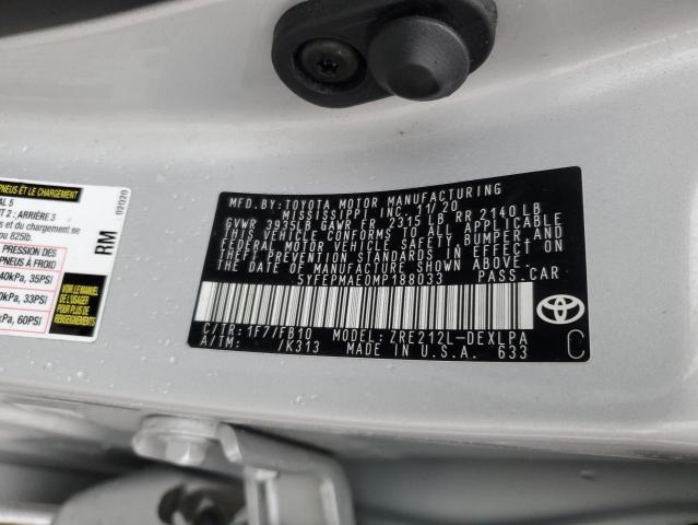 2021 TOYOTA COROLLA LE 5YFEPMAE0MP188033