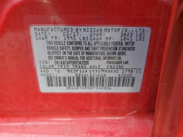 2017 NISSAN SENTRA S - 3N1AB7AP0HY342006