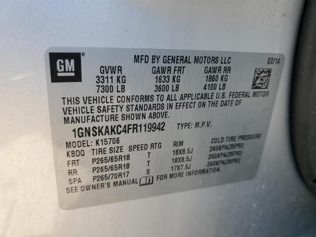 2015 CHEVROLET TAHOE K150 - 1GNSKAKC4FR119942