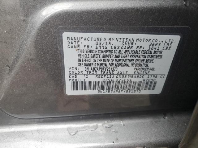 2015 NISSAN SENTRA S 3N1AB7AP8FY251370