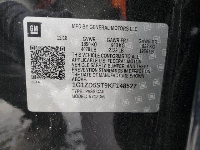 2019 CHEVROLET MALIBU LT - 1G1ZD5ST9KF148527