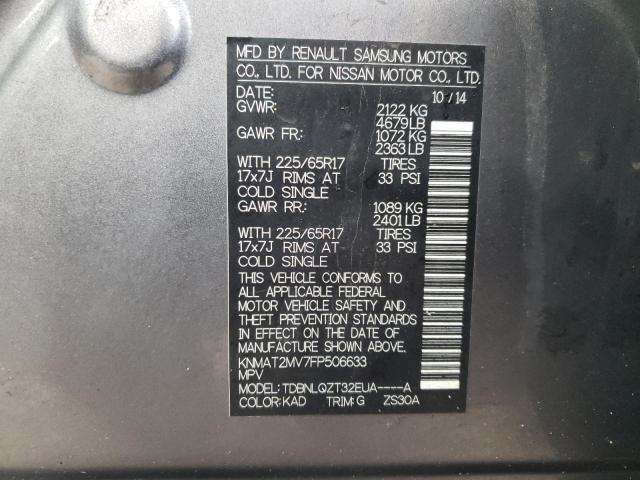 2015 NISSAN ROGUE S KNMAT2MV7FP506633
