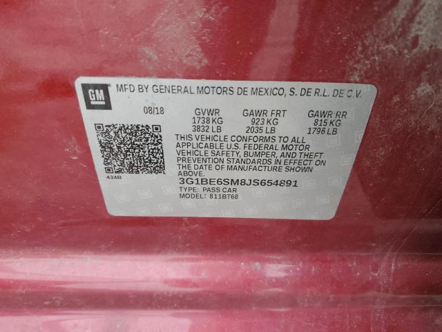 2018 CHEVROLET CRUZE LT - 3G1BE6SM8JS654891