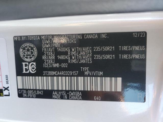 2024 LEXUS RX 350H BA 2T2BBMCA4RC029157
