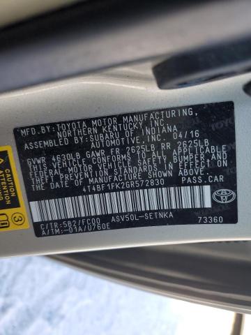 2016 TOYOTA CAMRY LE - 4T4BF1FK2GR572830