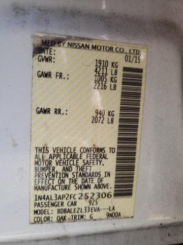 2015 NISSAN ALTIMA 2.5 - 1N4AL3AP2FC252306