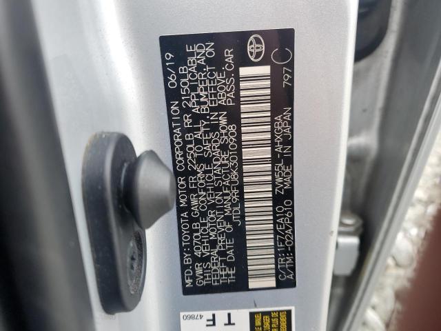 2019 TOYOTA PRIUS JTDL9RFU8K3010908