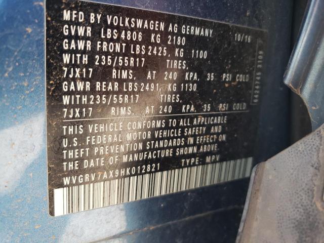 2017 VOLKSWAGEN TIGUAN WOL - WVGRV7AX9HK012821