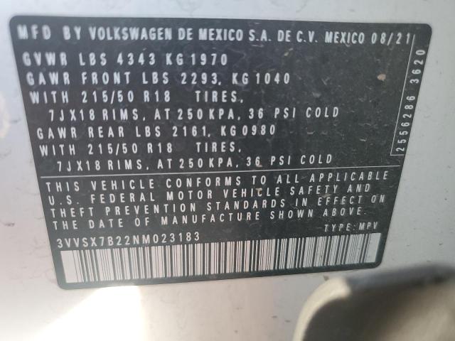 2022 VOLKSWAGEN TAOS SE 3VVSX7B22NM023183