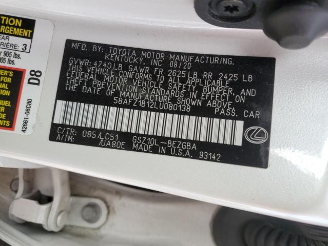 2020 LEXUS ES 350 ULT 58AFZ1B12LU080138