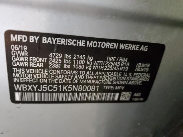 2019 BMW X2 XDRIVE2 - WBXYJ5C51K5N80081