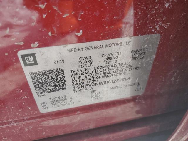 2019 CHEVROLET TRAVERSE H 1GNEVJKW6KJ227888