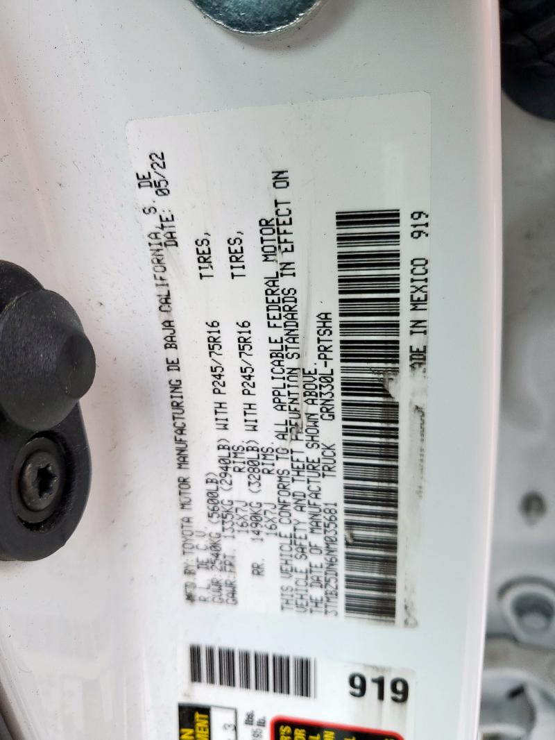 2022 TOYOTA TACOMA DOU - 3TMBZ5DN6NM035681