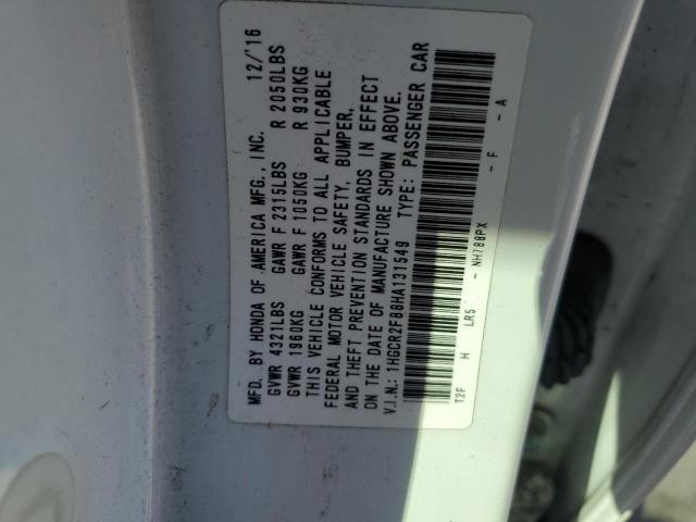 2017 HONDA ACCORD EXL - 1HGCR2F88HA131549