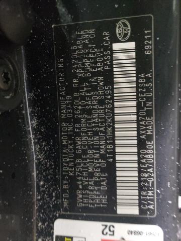 2019 TOYOTA CAMRY 4T1B11HK2KU762495