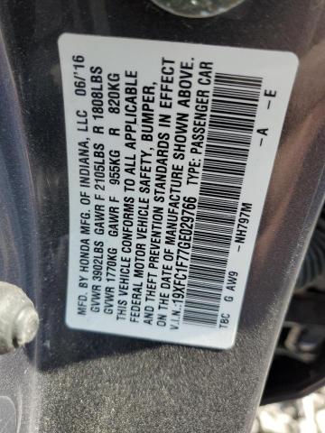 2016 HONDA CIVIC EXL - 19XFC1F77GE029766