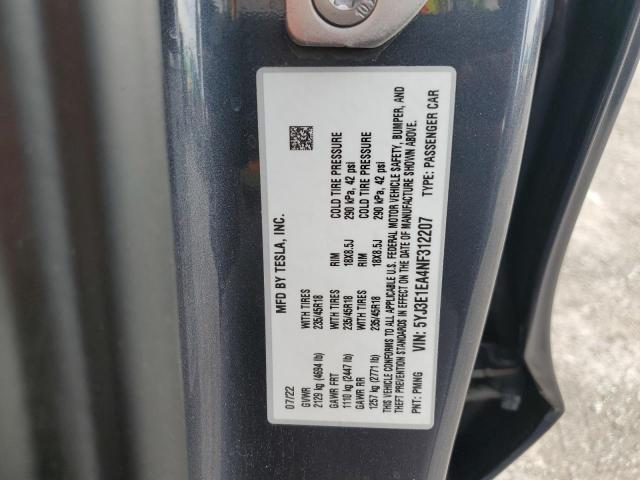 2022 TESLA MODEL 3 - 5YJ3E1EA4NF312207