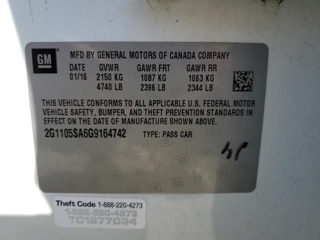 2016 CHEVROLET IMPALA LT - 2G1105SA6G9164742