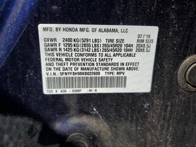 2019 HONDA PASSPORT T - 5FNYF8H98KB022609