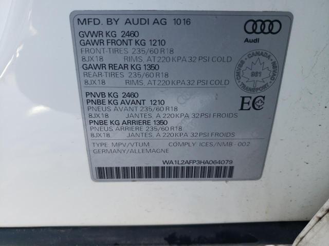 2017 AUDI Q5 PREMIUM WA1L2AFP3HA064079
