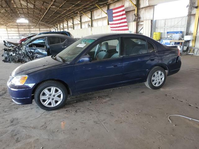 HONDA CIVIC EX 2002 blue  gas 1HGES26722L043922 photo #1