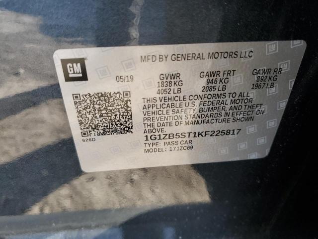 2019 CHEVROLET MALIBU LS - 1G1ZB5ST1KF225817