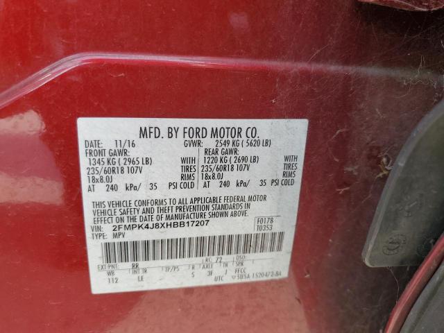 2017 FORD EDGE SEL - 2FMPK4J8XHBB17207