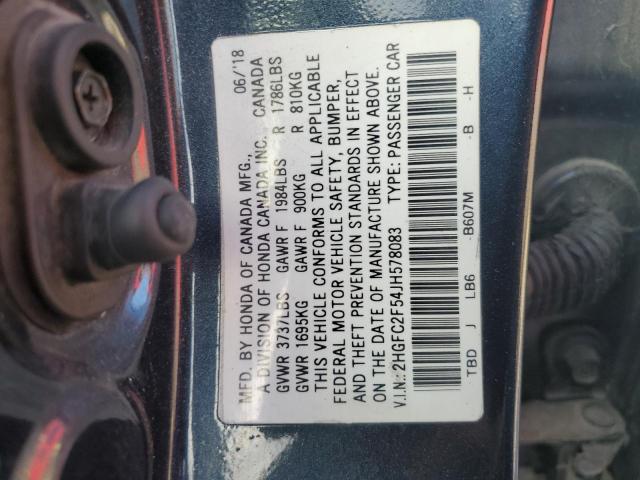 2018 HONDA CIVIC LX - 2HGFC2F54JH578083