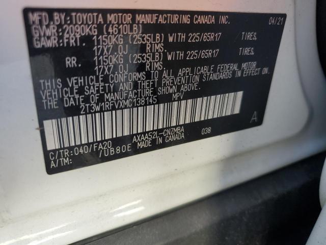 2021 TOYOTA RAV4 XLE - 2T3W1RFVXMC138145