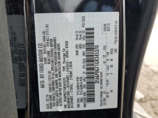 2016 FORD FUSION S - 3FA6P0G71GR345370