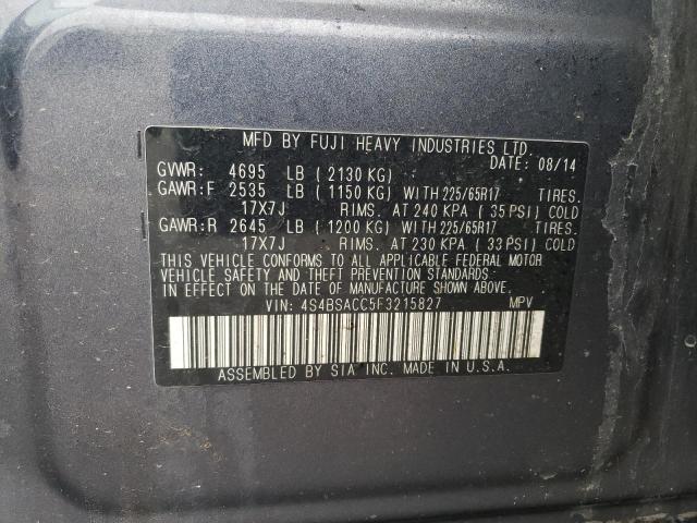 2015 SUBARU OUTBACK 2. - 4S4BSACC5F3215827