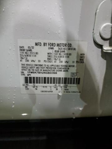 2022 FORD EXPLORER - 1FMSK7BH2NGB03588