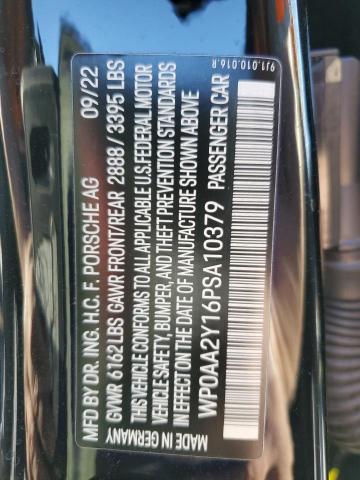 2023 PORSCHE TAYCAN WP0AA2Y16PSA10379