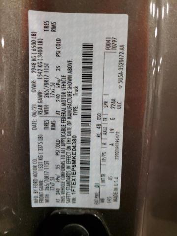 2021 FORD F150 SUPER 1FTEX1EP6MKE04380