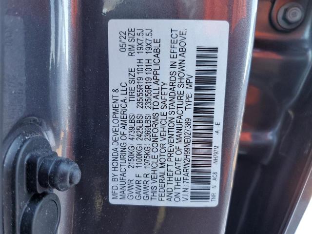 2022 HONDA CR-V TOURI - 7FARW2H99NE027389