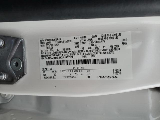 2019 LINCOLN MKC 5LMCJ1D92KUL01799