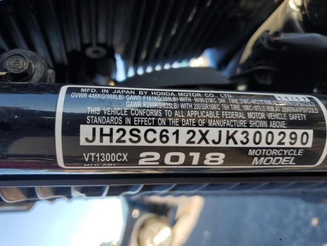 2018 HONDA VT1300 CX JH2SC612XJK300290