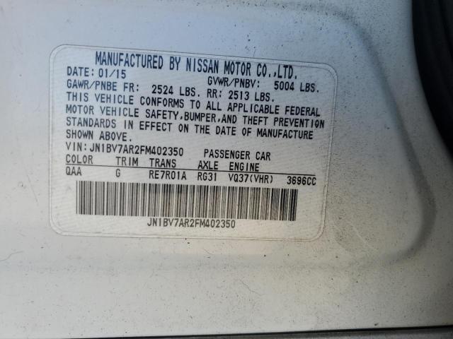 2015 INFINITI Q50 BASE - JN1BV7AR2FM402350