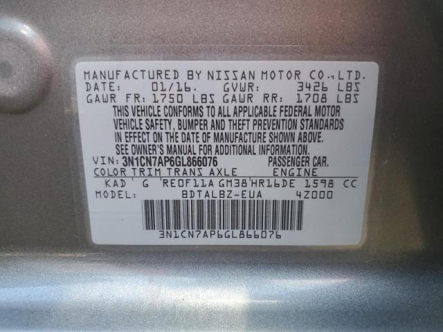 2016 NISSAN VERSA S - 3N1CN7AP6GL866076