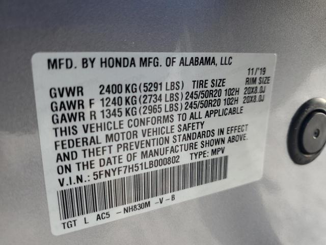 2020 HONDA PASSPORT E - 5FNYF7H51LB000802