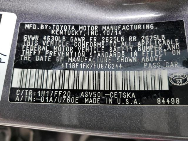 2015 TOYOTA CAMRY LE - 4T1BF1FK7FU876244
