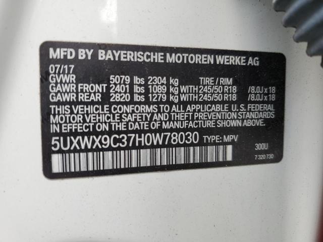 2017 BMW X3 XDRIVE2 - 5UXWX9C37H0W78030