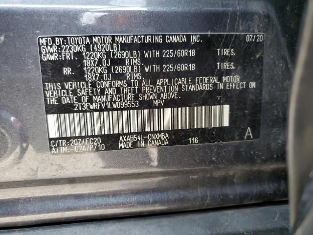 2020 TOYOTA RAV4 XSE - 2T3EWRFV1LW099553