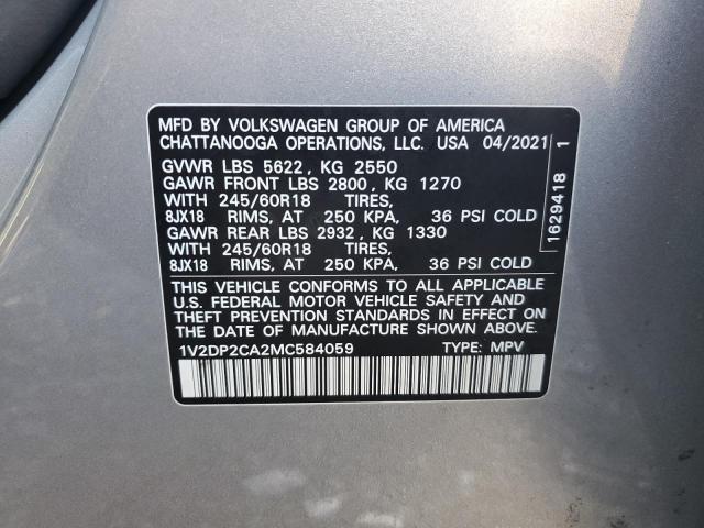 2021 VOLKSWAGEN ATLAS SE 1V2DP2CA2MC584059