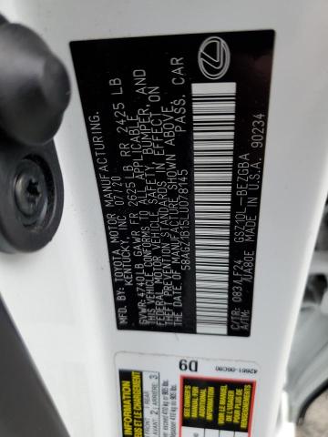 2020 LEXUS ES 350 F S 58AGZ1B15LU078145