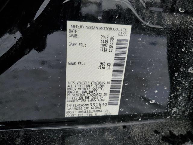 2021 NISSAN ALTIMA SR - 1N4BL4CW5MN351640