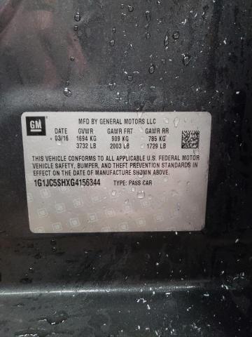2016 CHEVROLET SONIC LT - 1G1JC5SHXG4156344